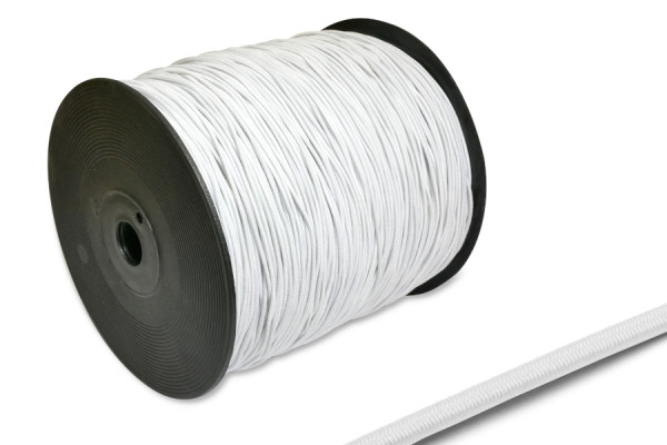 Elastisch koord, 1,5 mm Ø, op rol van 500 m, wit
