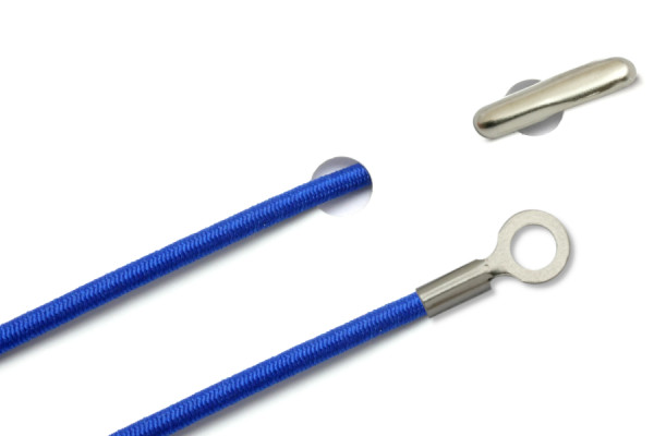 Elastische koorden met split en gesloten kabelschoen, middenblauw