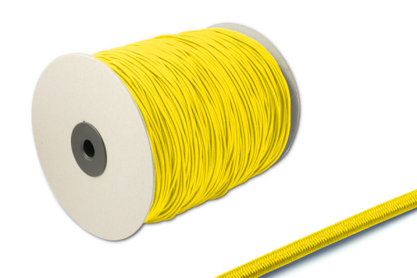 Elastisch koord, 2,2 mm Ø, op rol van 500 m, geel
