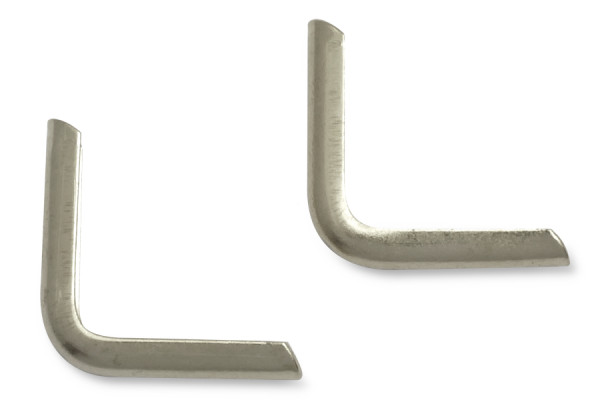 Boekhoeken, vernikkeld, 16 mm zijlengte, 1,5 mm bevestiging