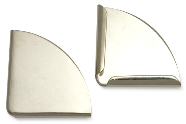 Boekhoeken, vernikkeld, 22 mm zijlengte, 2,5 mm bevestiging