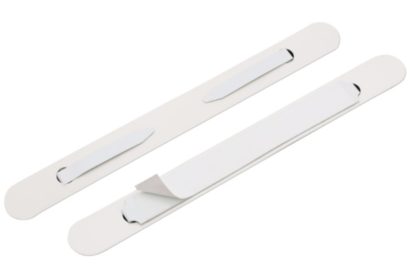 SK-hechtmechanismen, lipjes naar binnen, Afdekstrips 120 x 12 mm, wit