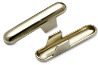 Metalen splitpennen (T-vorm)<BR> voor Elastiek/koord,<BR> opening 2,6 mm,<BR> vernikkeld