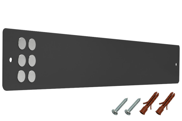 Magnetische strips incl. bevestigingsmateriaal + magneten, zwart RAL 9005
