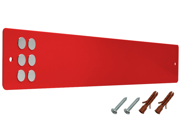 Magnetische strips incl. bevestigingsmateriaal + magneten, rood RAL 3020
