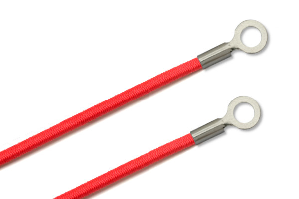 Elastische koorden met kabelklemmen, gesloten, rood