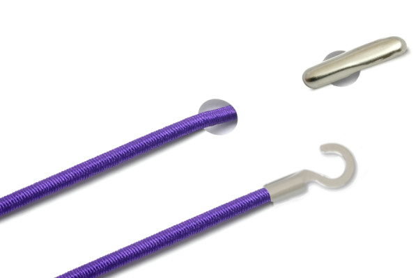 Elastische koorden met split en open kabelschoen, paars