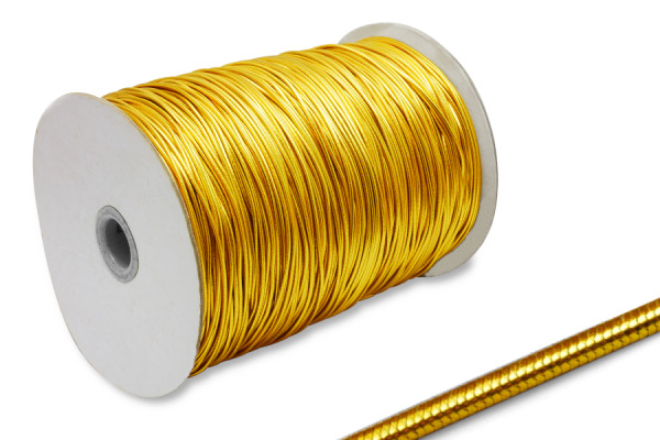 Elastisch koord, 2 mm Ø, op rol van 500 m, goud