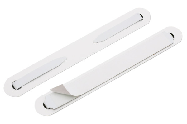 SK-hechtmechanismen, tongen naar binnen, Afdekstrips 95 x 12 mm, wit
