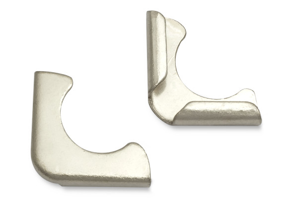 Boekhoeken, vernikkeld, 16 mm zijlengte, 2 mm bevestiging
