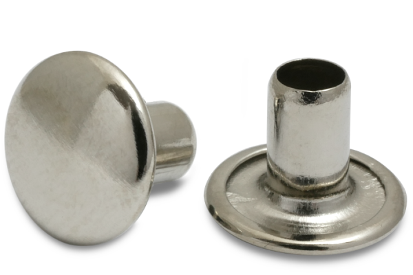 Machineklinknagels, schachtdiameter 4 mm, kopdiameter 10 mm, vernikkeld