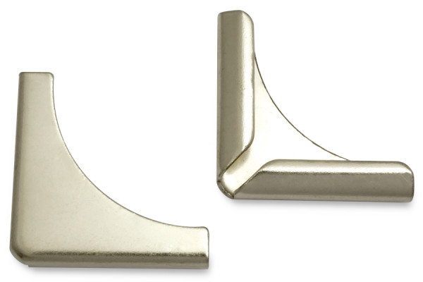 Boekhoeken, vernikkeld, 28 mm zijlengte, 4 mm zetting