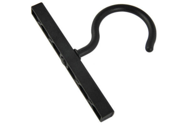 Collectiehaken van kunststof, 78 mm, met rail, zwart