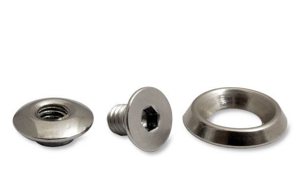 Veiligheidsbusschroeven mit rozetring, vernikkeld