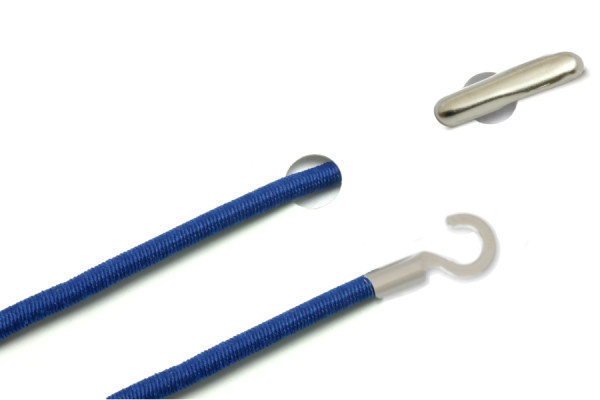 Elastische koorden met split en open kabelschoen, blauw