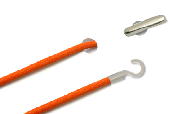Elastische koorden met split en open kabelschoen, donkeroranje