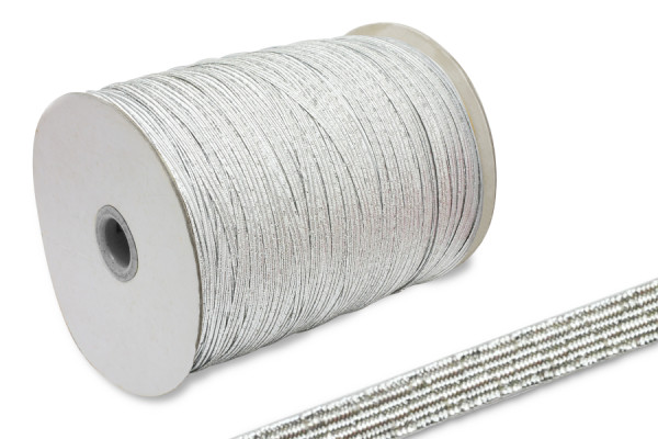 Plat rubber, op rol van 500 m, zilver