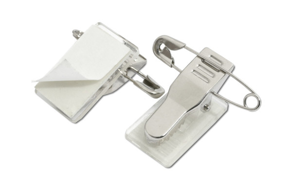 Metalen krokoclip, zelfklevend, met veiligheidsspeld
