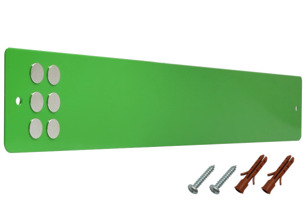 Magnetische strips incl. bevestigingsmateriaal + magneten, geelgroen RAL 6018