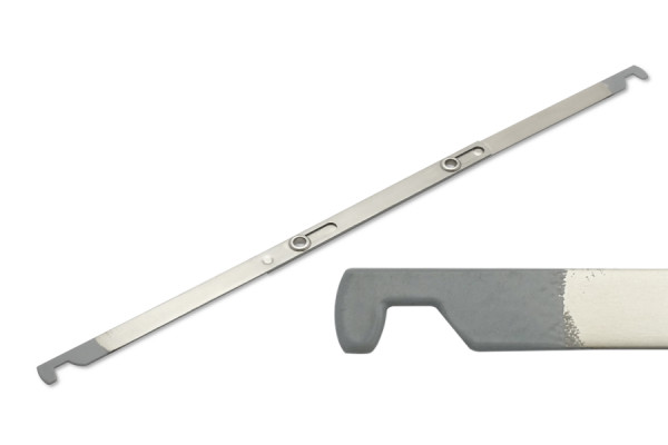 Ophangsrails, inschuifbaar, grijs gesinterde uiteinden, 80 mm perforatie