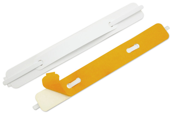 SK-hechtmechanismen, ommantelde tong, 150 x 20 mm, wit