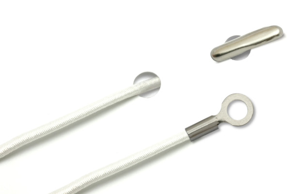 Elastische koorden met split en gesloten kabelschoen, wit