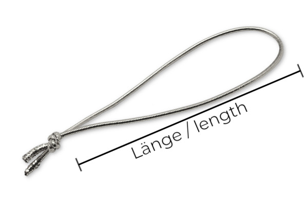 Kant-en-klare strikken van elastisch koord, zilver