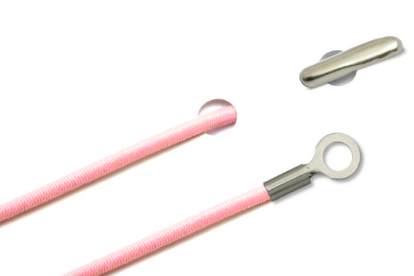 Elastische koorden met split en gesloten kabelschoen, roze