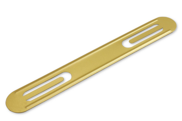 Metalen afhechtstrips GENIUS, 104 x 14 mm, goudgelakt
