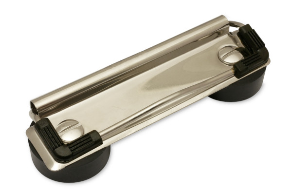 Magnetische klemechanieken, 100 mm breed, vernikkeld, met rubberen hoeken