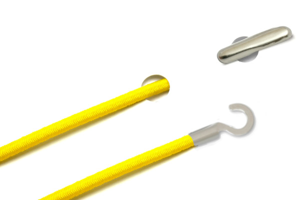 Elastische koorden met split en open kabelschoen, geel