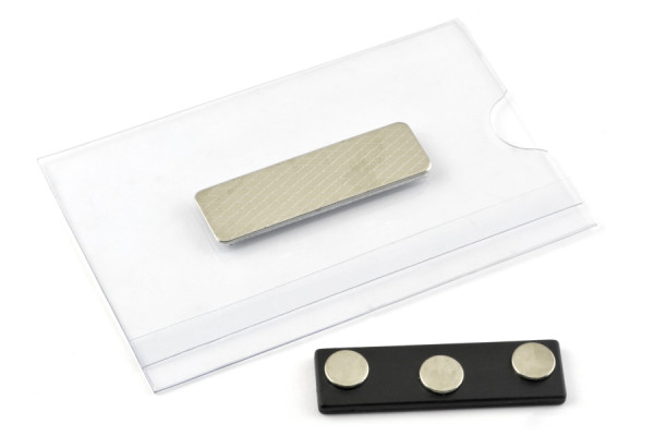 Magnetische naambordjes, 57 x 90 mm, met vierkante magneet