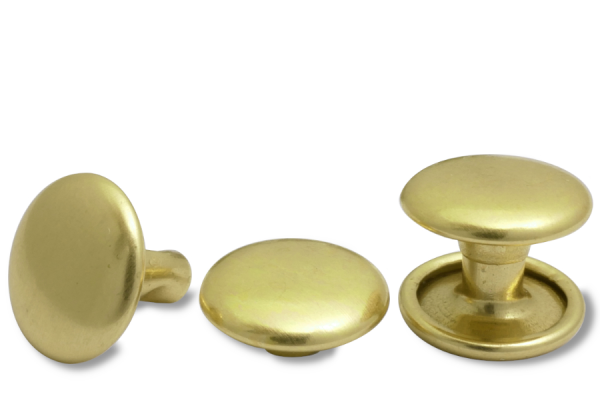Dubbele holle klinknagels, kopdiameter 9 mm, gesloten voet, vermessingd