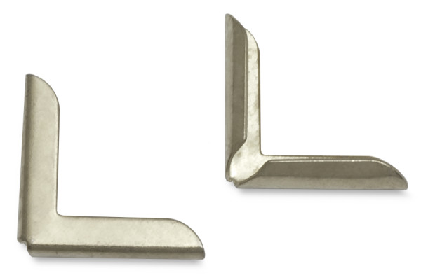 Boekhoeken, vernikkeld, 16 mm zijlengte, 2 mm bevestiging