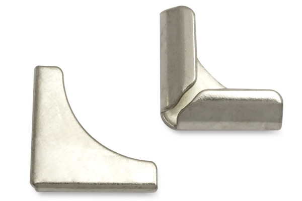Boekhoeken, vernikkeld, 14 mm zijlengte, 3,5 mm bevestiging