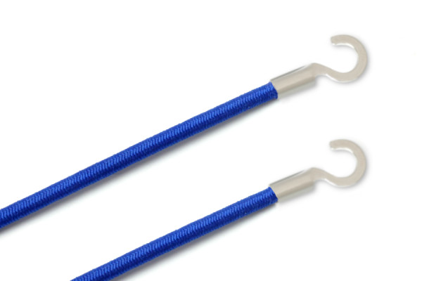 Rubberen koorden met kabelschoenen, open, middenblauw