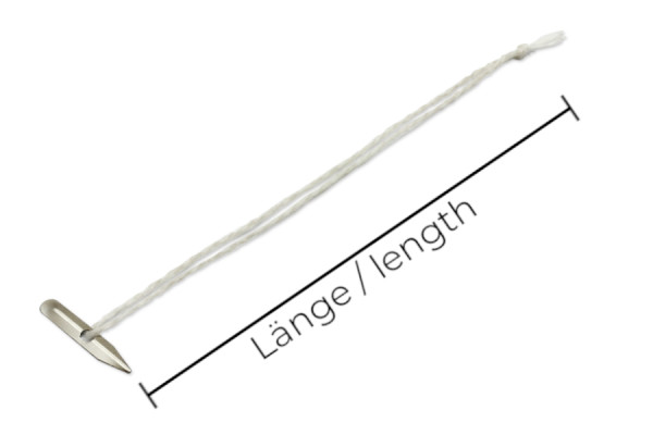Textieldraden met splitpen, wit