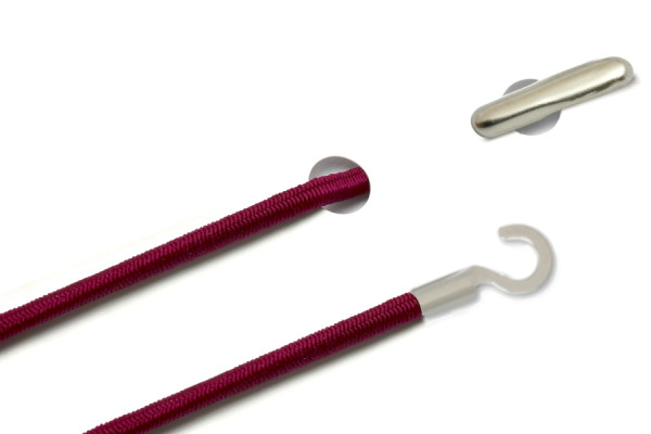 Elastische koorden met split en open kabelschoen, bordeaux