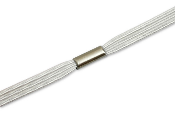 Elastiek gemonteerd op ring, wit