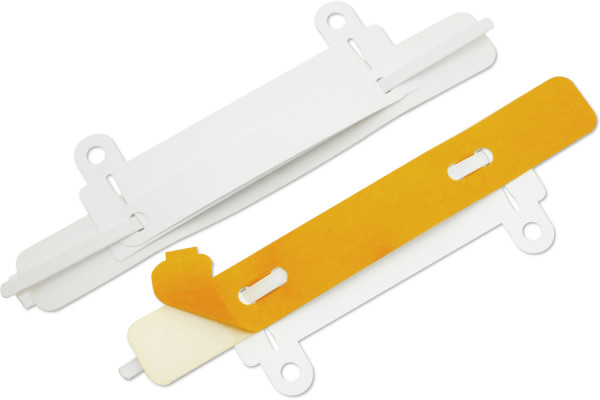SK-hechtmechanismen, met afhechtvoorziening, ommantelde tong, 150 x 20 mm, wit