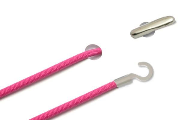 Elastische koorden met split en open kabelschoen, roze