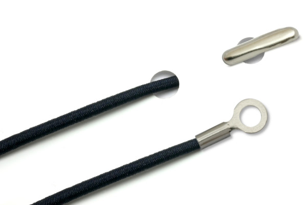 Elastische koorden met split en gesloten kabelschoen, marineblauw