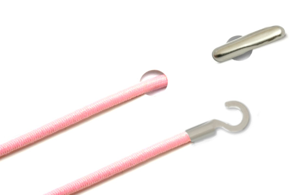 Elastische koorden met split en open kabelschoen, roze