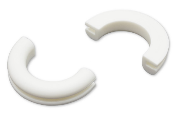 Halve ringen, van kunststof, wit