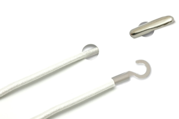 Elastische koorden met split en open kabelschoen, wit