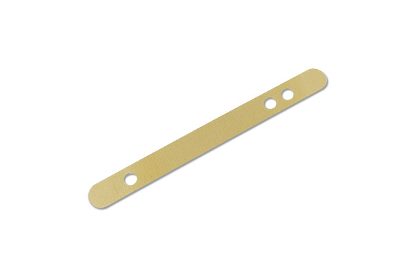 Stalen afdeklijsten, 120 x 12 mm, 70+80 mm perforatie, goudgelakt