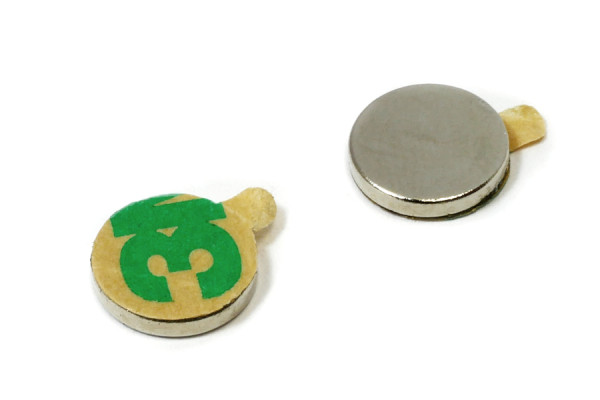Schijfmagneten, 9,5 x 1,5 mm, zelfklevend