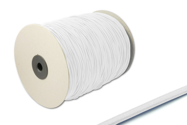 Elastisch koord, 2,2 mm Ø, op rol van 500 m, wit