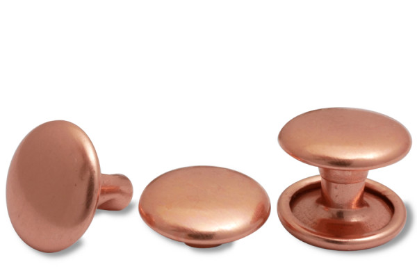 Dubbele holle klinknagels, kopdiameter 9 mm, gesloten voet, verkoperd