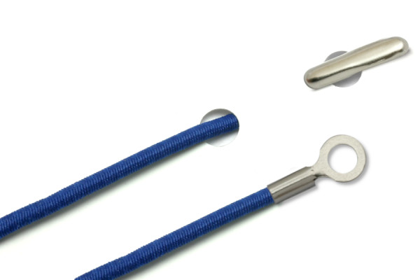 Elastische koorden met split en gesloten kabelschoen, blauw